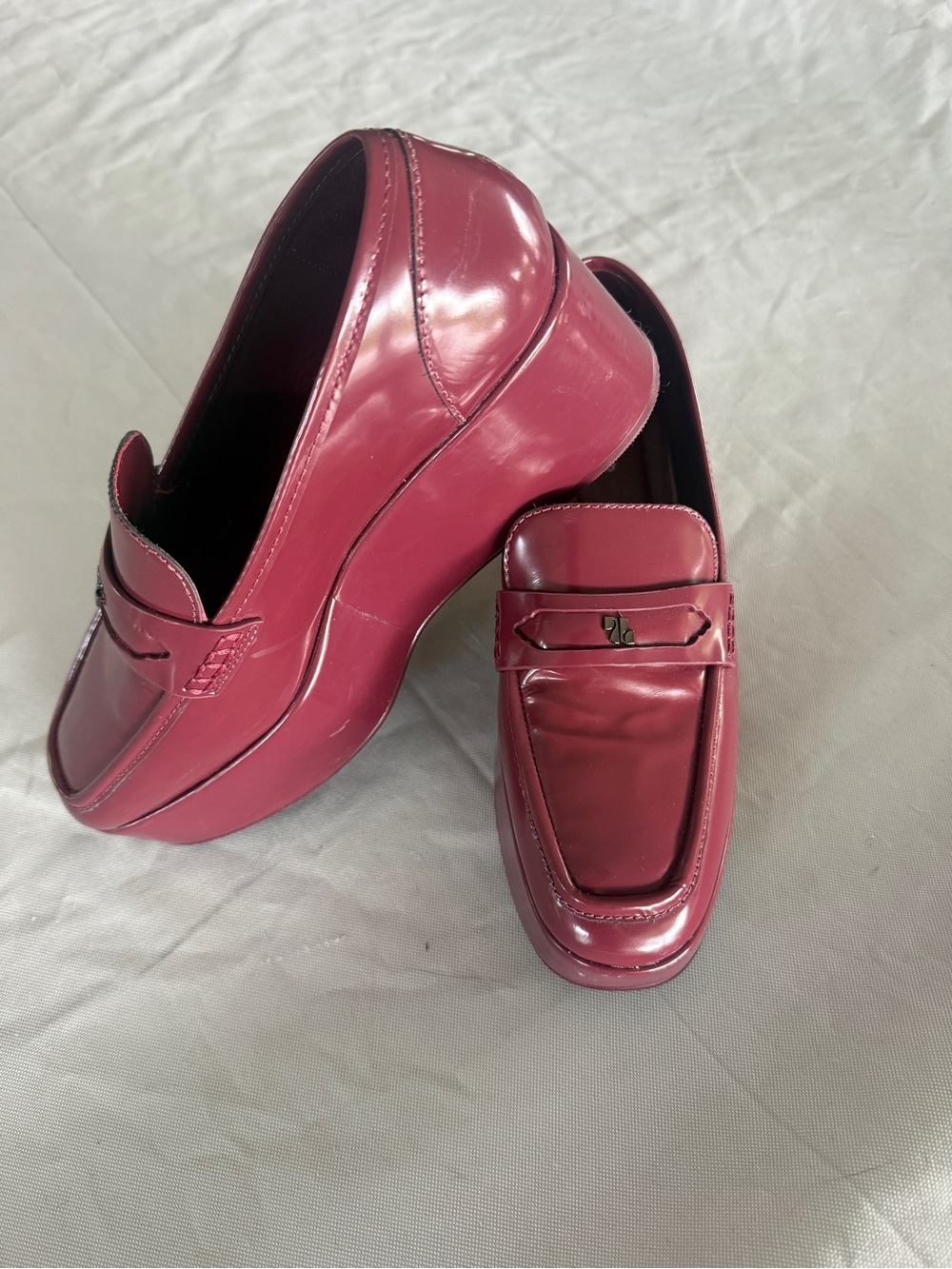 Patent Larroude Platform Loafers